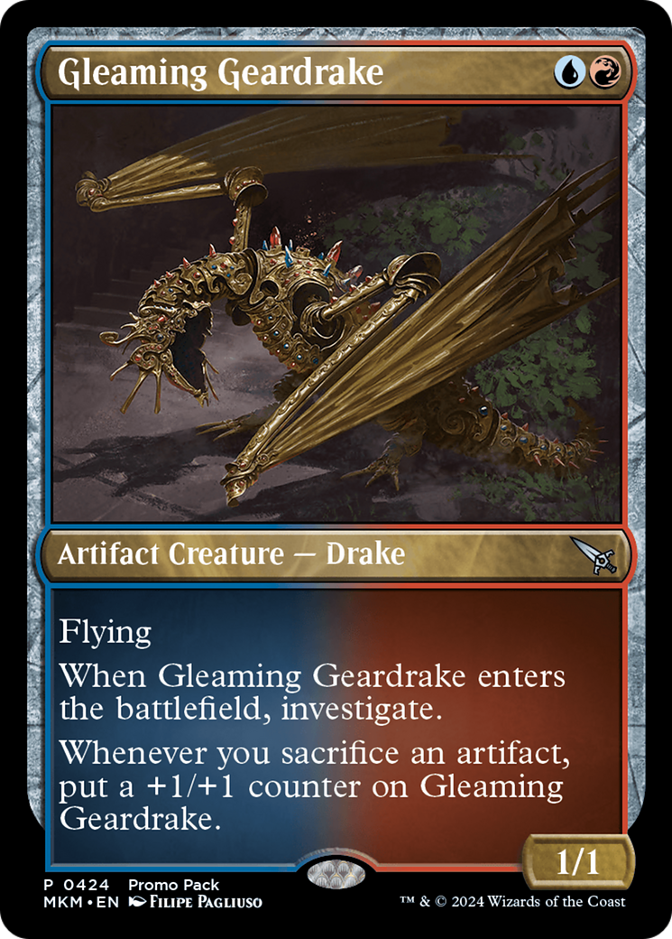 Gleaming Geardrake (Promo Pack) [Murders at Karlov Manor Promos] | GrognardGamesBatavia