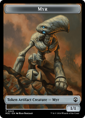 Construct (Ripple Foil) // Myr Double-Sided Token [Modern Horizons 3 Commander Tokens] | GrognardGamesBatavia