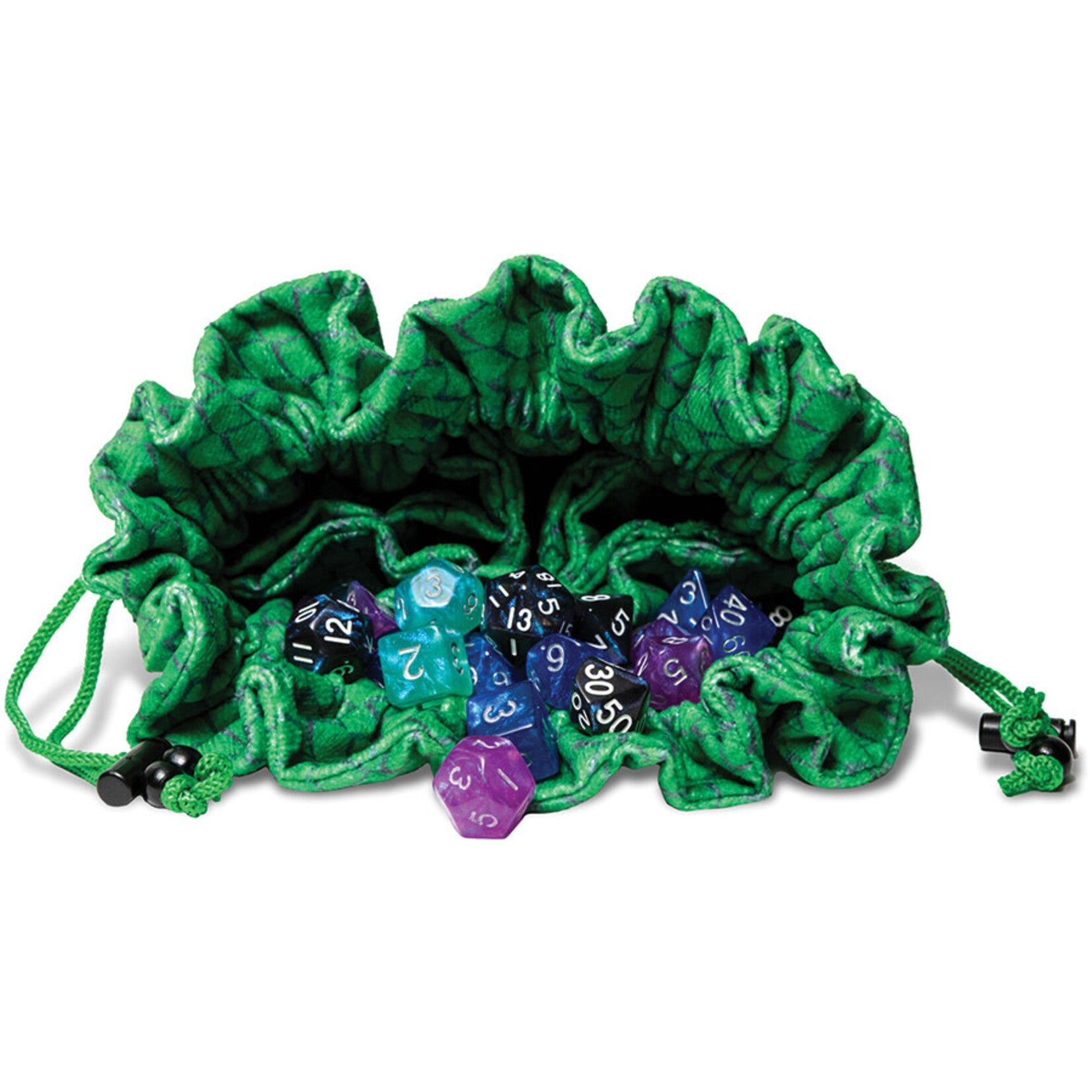 Fanroll Velvet Compartment Dice Bag: Dragon Storm (Green) | GrognardGamesBatavia