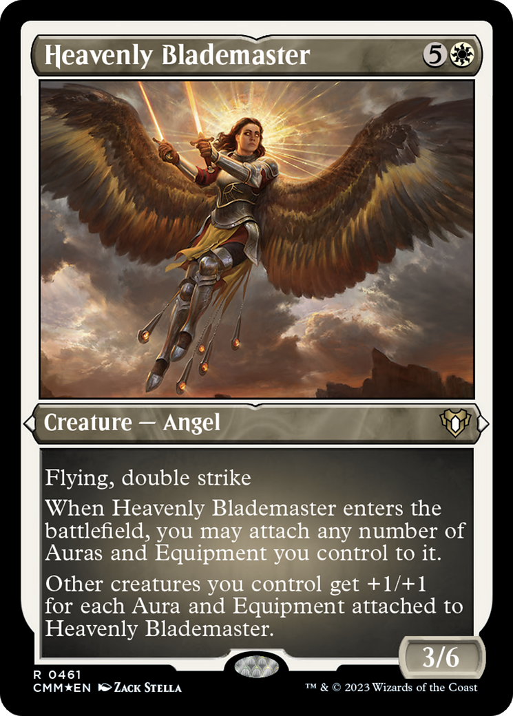 Heavenly Blademaster (Foil Etched) [Commander Masters] | GrognardGamesBatavia