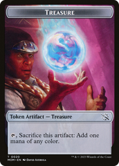 Treasure (20) // Teferi Akosa of Zhalfir Emblem Double-Sided Token [March of the Machine Tokens] | GrognardGamesBatavia