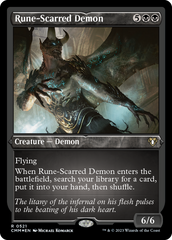 Rune-Scarred Demon (Foil Etched) [Commander Masters] | GrognardGamesBatavia