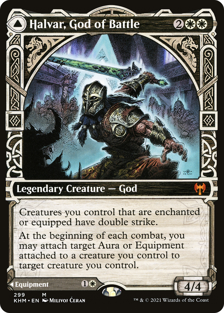 Halvar, God of Battle // Sword of the Realms (Showcase) [Kaldheim] | GrognardGamesBatavia