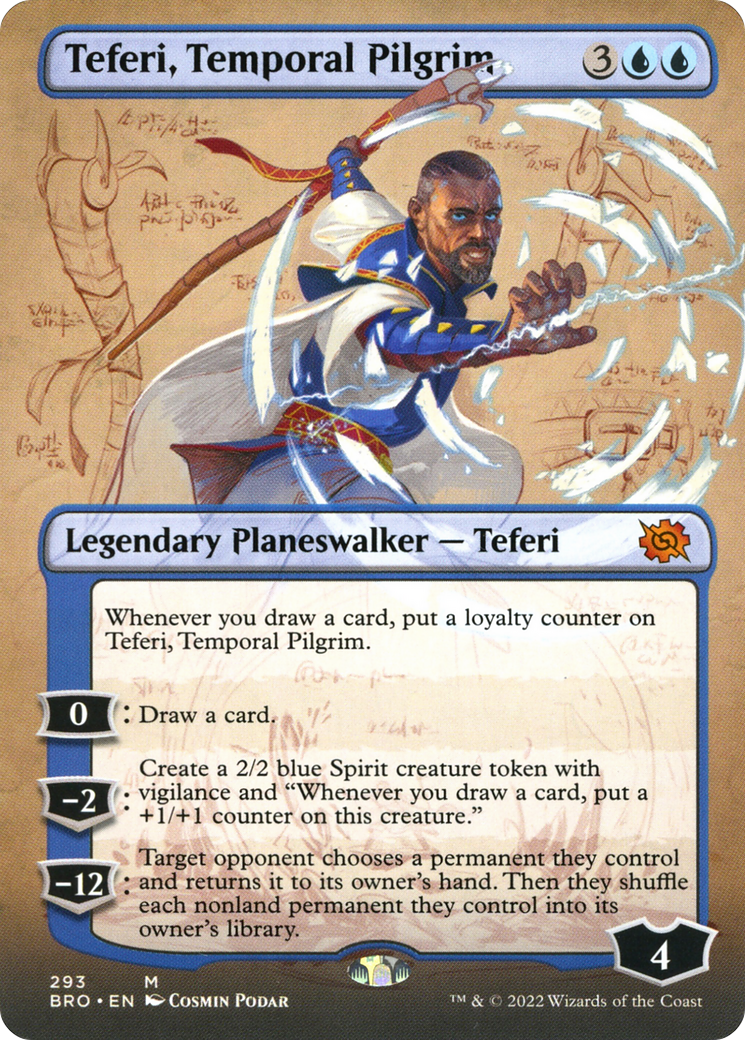 Teferi, Temporal Pilgrim (Borderless Alternate Art) [The Brothers' War] | GrognardGamesBatavia
