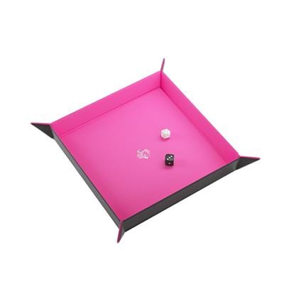 Game Genic: Magnetic Dice Tray - Square, Black/Pink | GrognardGamesBatavia