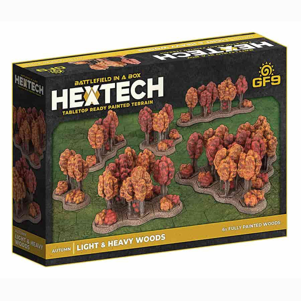 Battlefield in a Box: Hextech Terrain - Light & Heavy Woods - Autumn | GrognardGamesBatavia