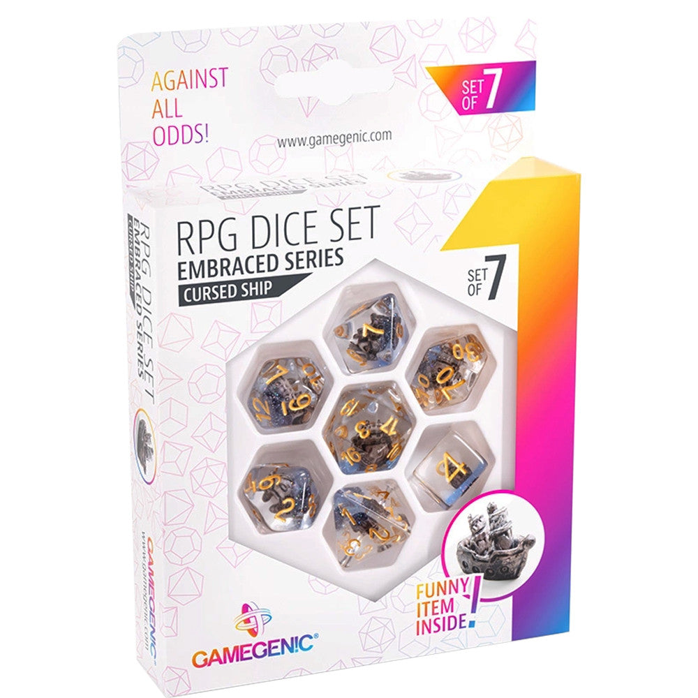 RPG Dice Set: Embraced Series Shield & Weapons (set of 7) | GrognardGamesBatavia