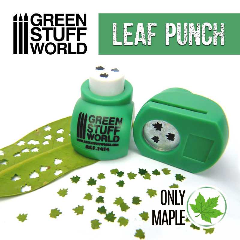 Green Stuff World: Miniature Leaf Punch Medium Green Only Maple | GrognardGamesBatavia