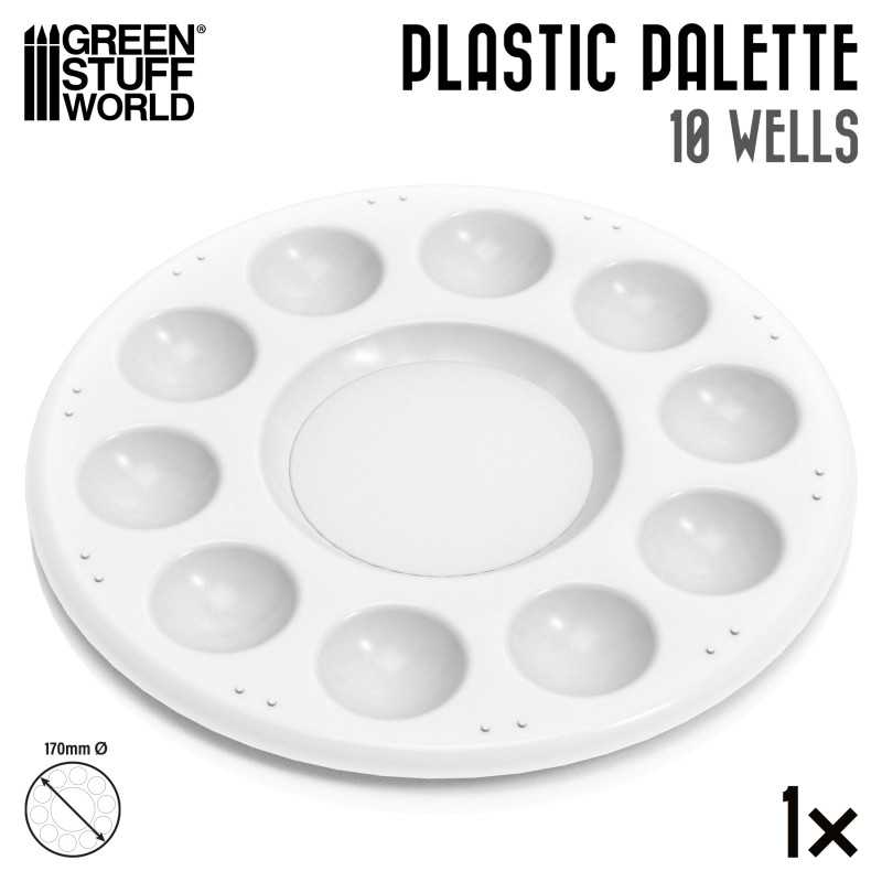 Green Stuff World: Round Plastic Palette 10 Wells | GrognardGamesBatavia