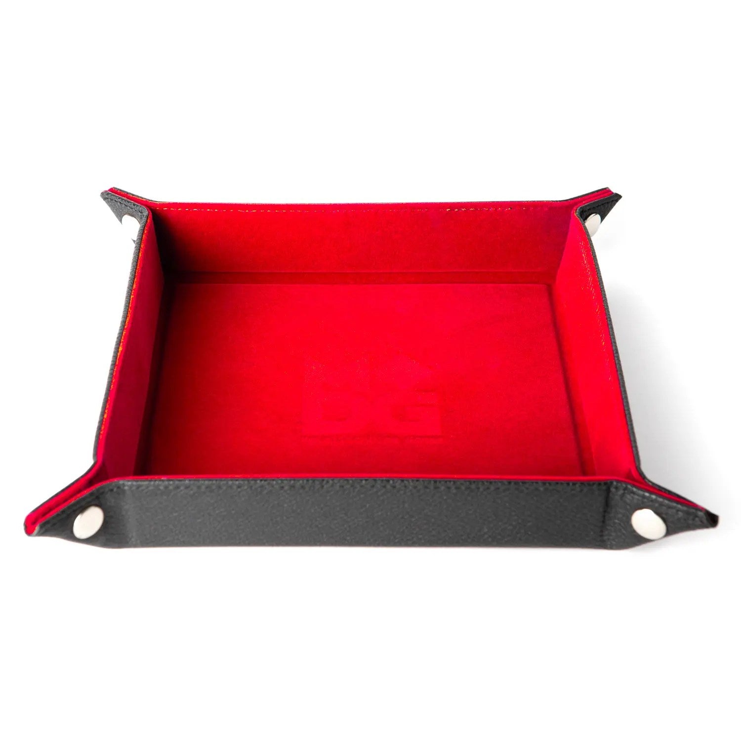 Velvet Dice Tray With Leather Backing: Red | GrognardGamesBatavia