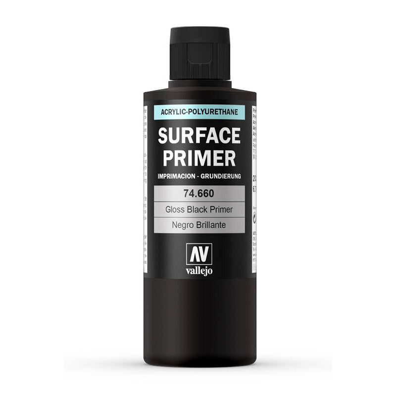 Vallejo Surface Primer 74.660 Gloss Black 200 ml | GrognardGamesBatavia