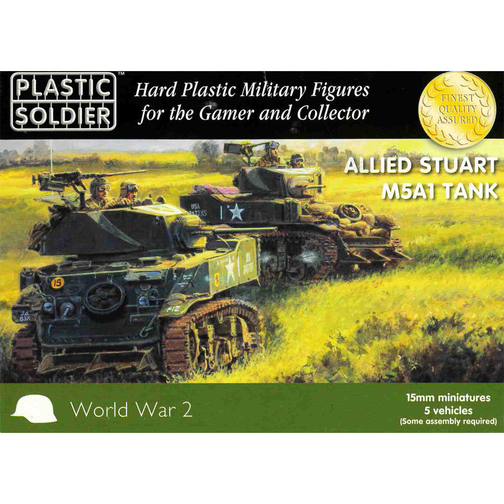 Plastic Soldier 15mm Scale WW2: Allied Stuart M5A1 Tank | GrognardGamesBatavia