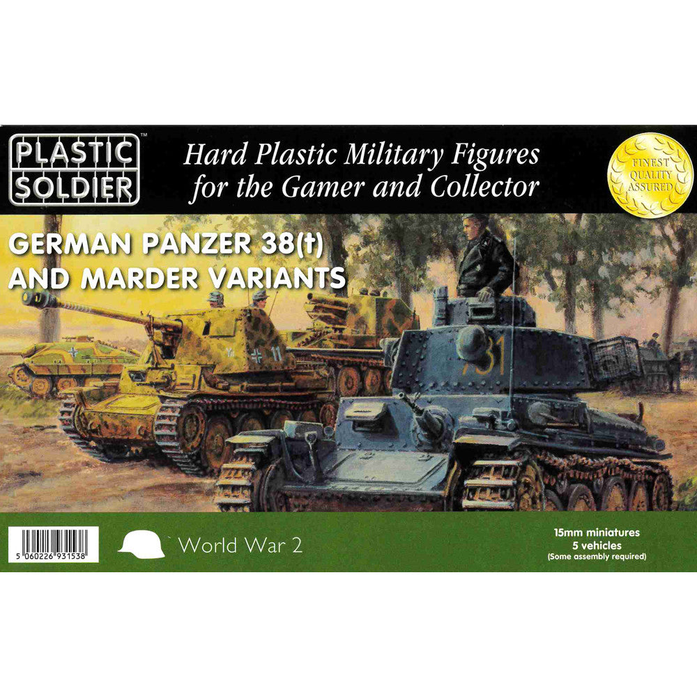 Plastic Soldier 15mm Scale WW2: Panzer 38(t) & Marder Variants | GrognardGamesBatavia