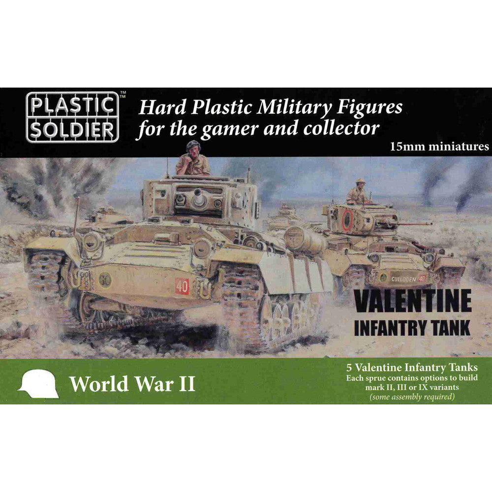 Plastic Soldier 15mm Scale WW2: Valentine Infantry Tank | GrognardGamesBatavia