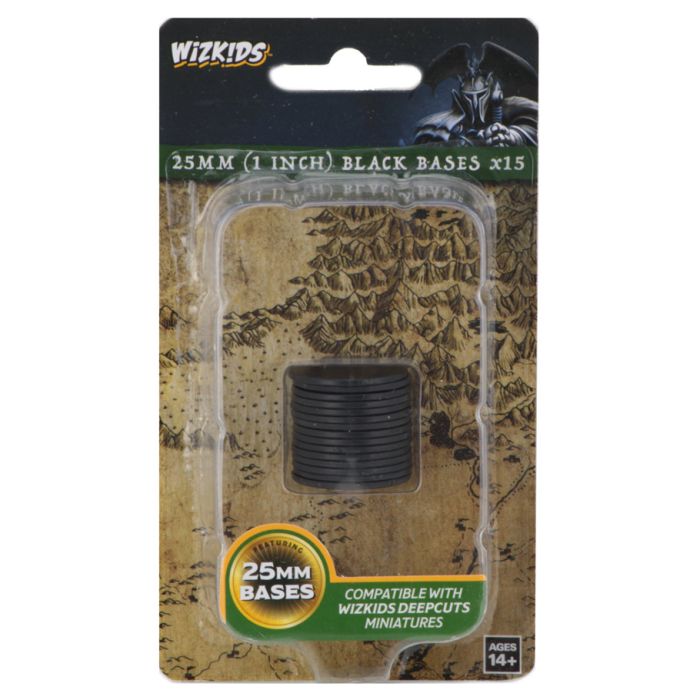 WizKids 73593 Black 25mm Round Bases | GrognardGamesBatavia