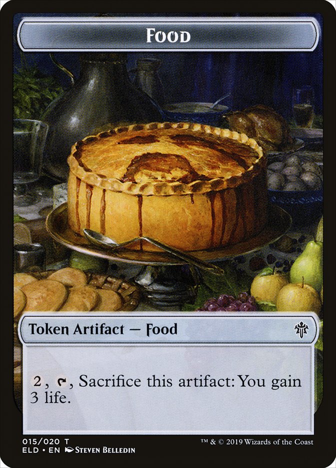 Faerie // Food (15) Double-Sided Token [Throne of Eldraine Tokens] | GrognardGamesBatavia