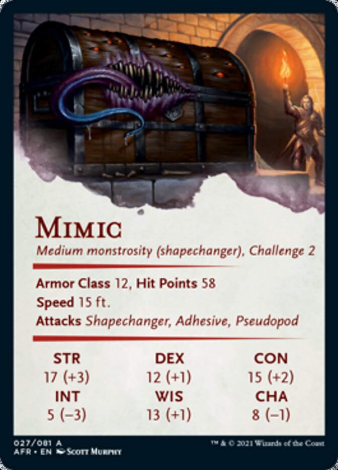 Mimic Art Card [Dungeons & Dragons: Adventures in the Forgotten Realms Art Series] | GrognardGamesBatavia