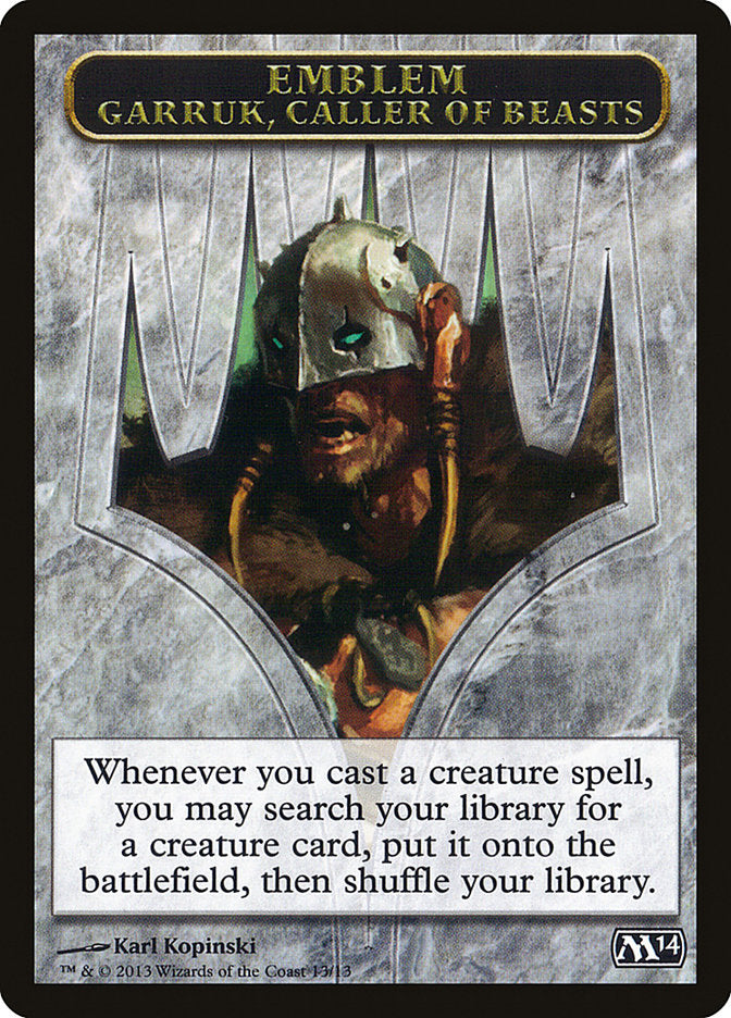 Garruk, Caller of Beasts Emblem [Magic 2014 Tokens] | GrognardGamesBatavia