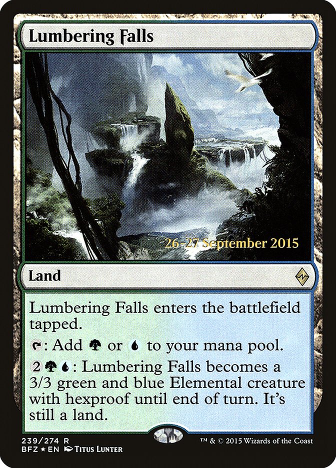 Lumbering Falls [Battle for Zendikar Prerelease Promos] | GrognardGamesBatavia