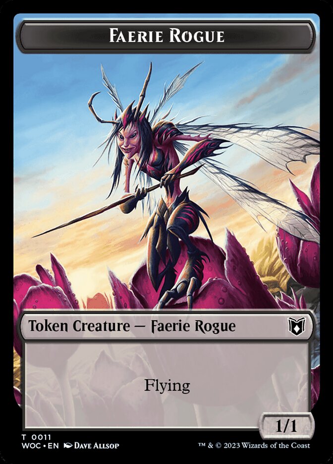 Faerie Rogue // Faerie (0011) Double-Sided Token [Wilds of Eldraine Commander Tokens] | GrognardGamesBatavia