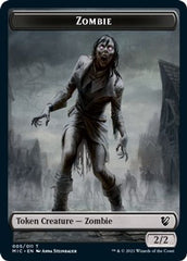 Zombie // Zombie Double-Sided Token (005 MIC/005 MID) [Innistrad: Midnight Hunt Commander Tokens] | GrognardGamesBatavia