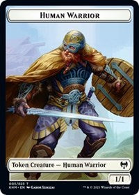 Human Warrior // Spirit Double-Sided Token [Kaldheim Tokens] | GrognardGamesBatavia