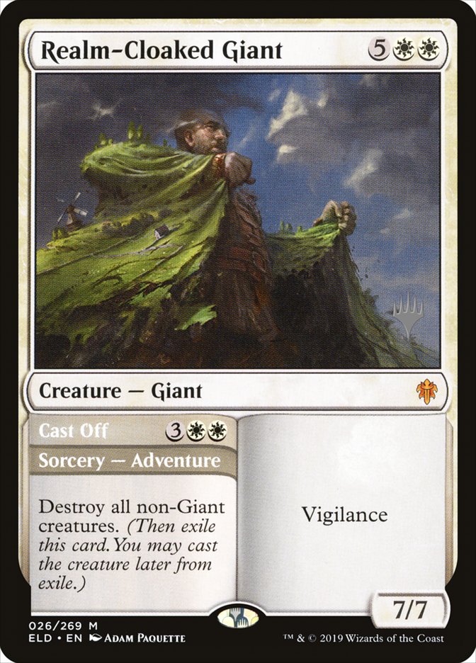 Realm-Cloaked Giant // Cast Off (Promo Pack) [Throne of Eldraine Promos] | GrognardGamesBatavia