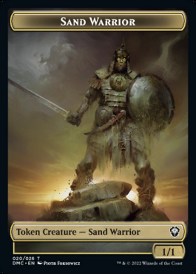 Soldier // Sand Warrior Double-Sided Token [Dominaria United Tokens] | GrognardGamesBatavia