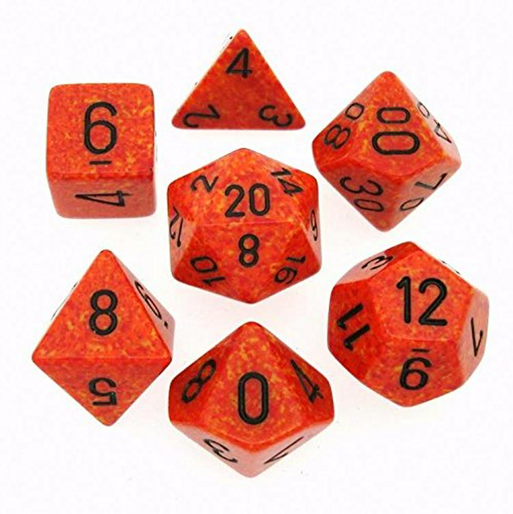 CHX25303 Speckled Fire Polyhedral 7-Dice Set | GrognardGamesBatavia