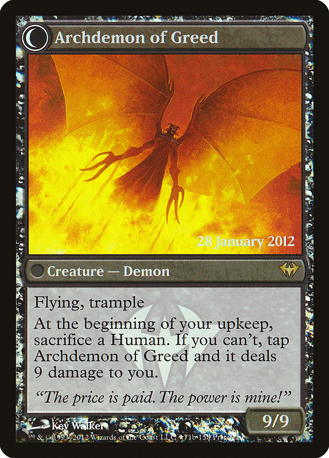 Ravenous Demon // Archdemon of Greed [Dark Ascension Prerelease Promos] | GrognardGamesBatavia