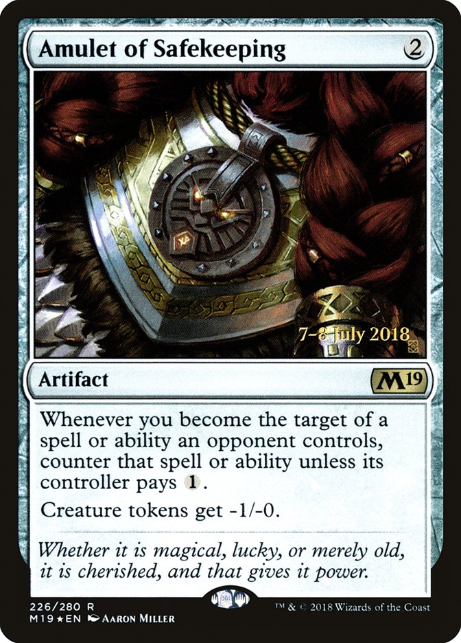 Amulet of Safekeeping [Core Set 2019 Prerelease Promos] | GrognardGamesBatavia