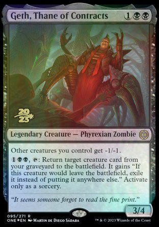 Geth, Thane of Contracts [Phyrexia: All Will Be One Prerelease Promos] | GrognardGamesBatavia