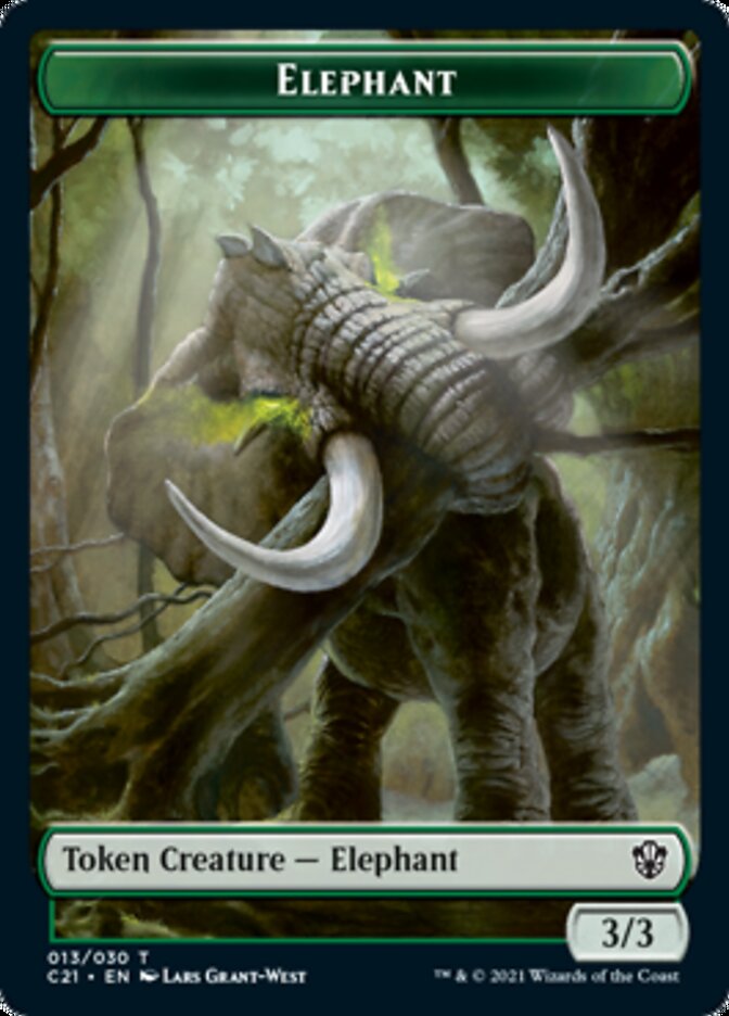 Frog Lizard // Elephant Double-Sided Token [Commander 2021 Tokens] | GrognardGamesBatavia