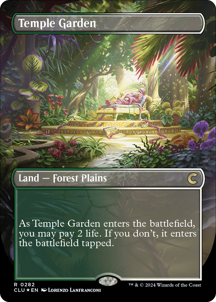 Temple Garden (Borderless) [Ravnica: Clue Edition] | GrognardGamesBatavia