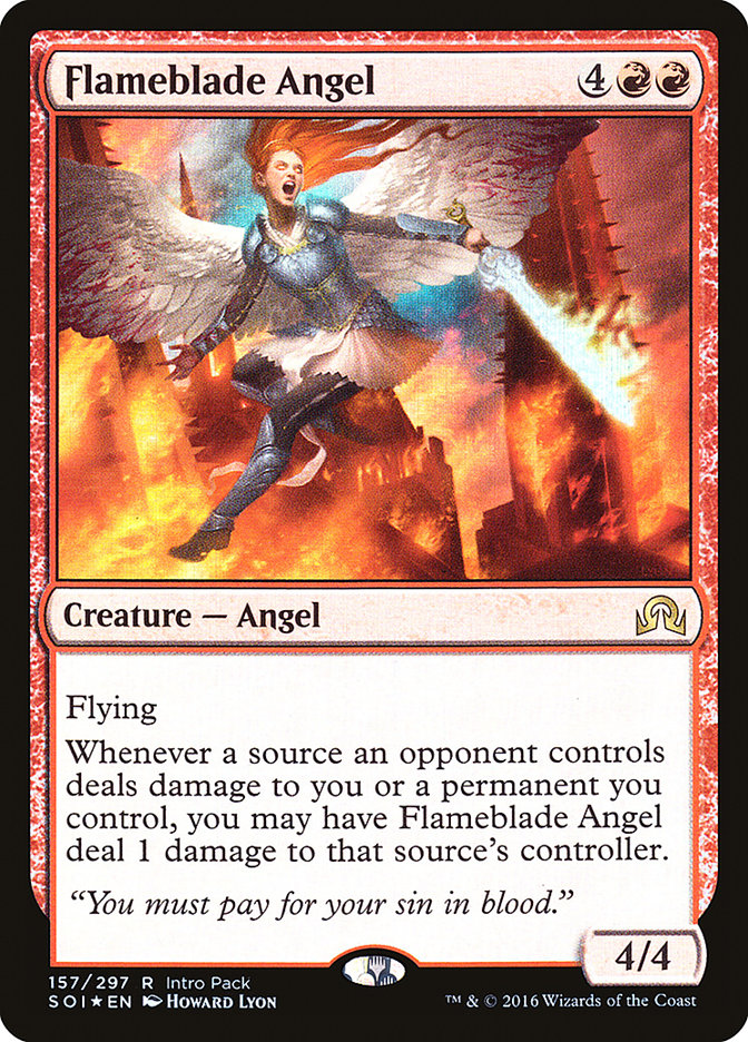 Flameblade Angel (Intro Pack) [Shadows over Innistrad Promos] | GrognardGamesBatavia