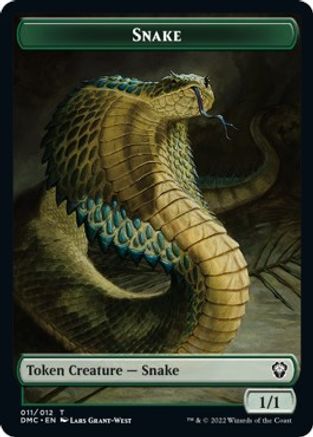 Human // Snake Double-Sided Token [Dominaria United Commander Tokens] | GrognardGamesBatavia