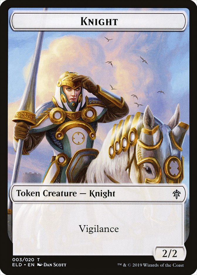 Knight Token [Throne of Eldraine Tokens] | GrognardGamesBatavia