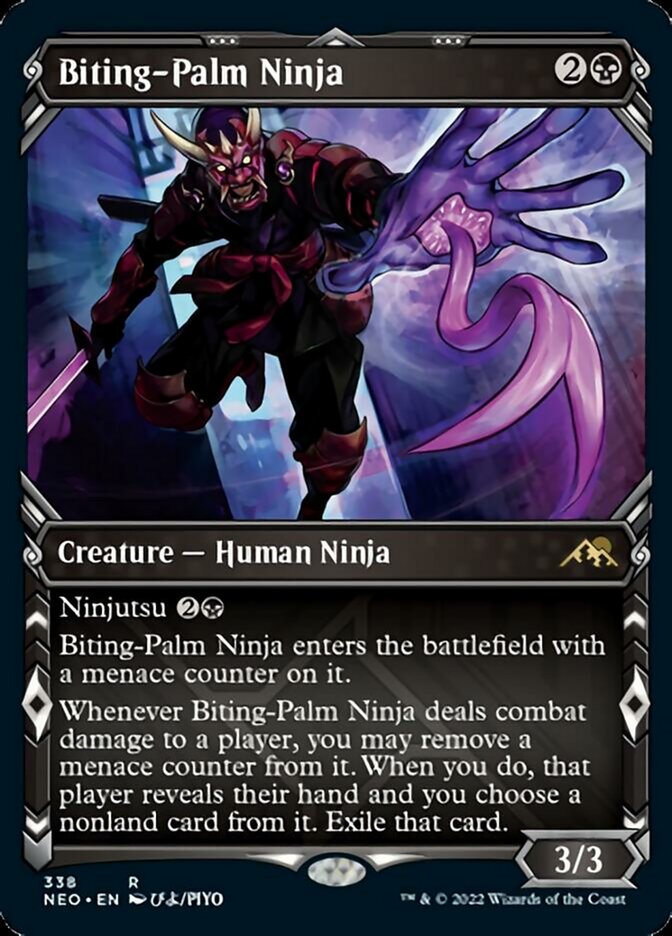 Biting-Palm Ninja (Showcase Ninja) [Kamigawa: Neon Dynasty] | GrognardGamesBatavia