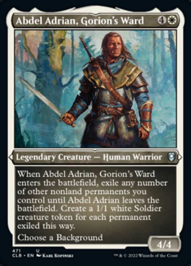 Abdel Adrian, Gorion's Ward (Foil Etched) [Commander Legends: Battle for Baldur's Gate] | GrognardGamesBatavia