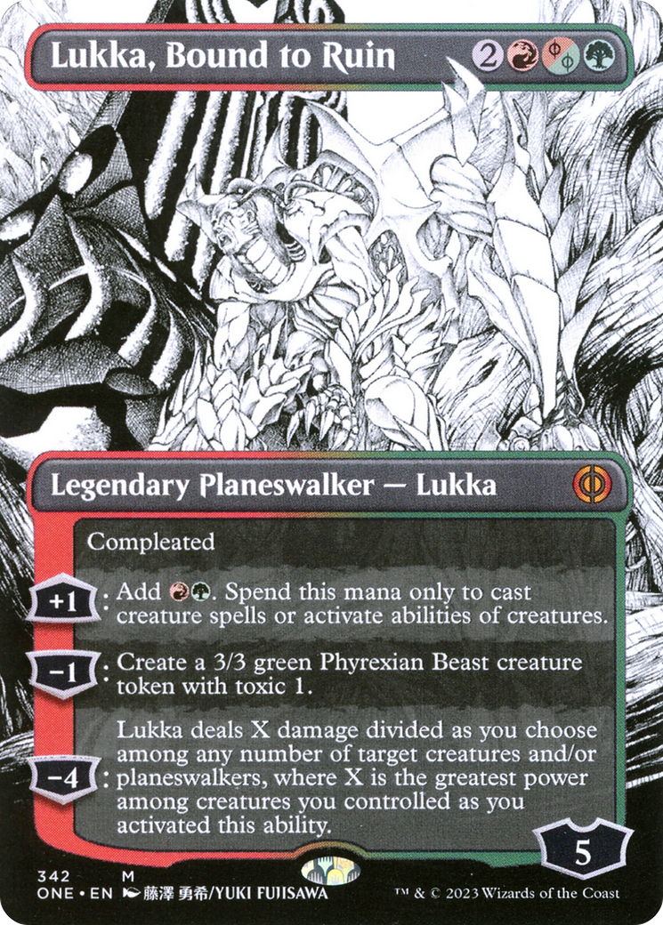 Lukka, Bound to Ruin (Borderless Manga) [Phyrexia: All Will Be One] | GrognardGamesBatavia