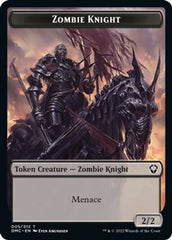 Zombie Knight // Knight Double-Sided Token [Dominaria United Commander Tokens] | GrognardGamesBatavia