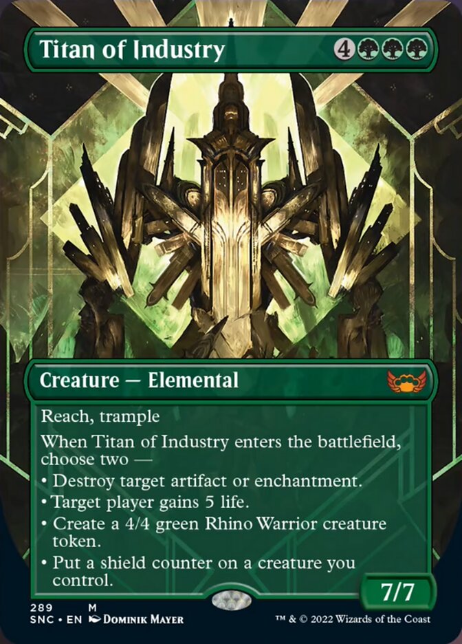 Titan of Industry (Borderless Alternate Art) [Streets of New Capenna] | GrognardGamesBatavia