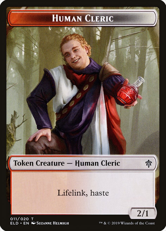 Human Cleric Token [Throne of Eldraine Tokens] | GrognardGamesBatavia