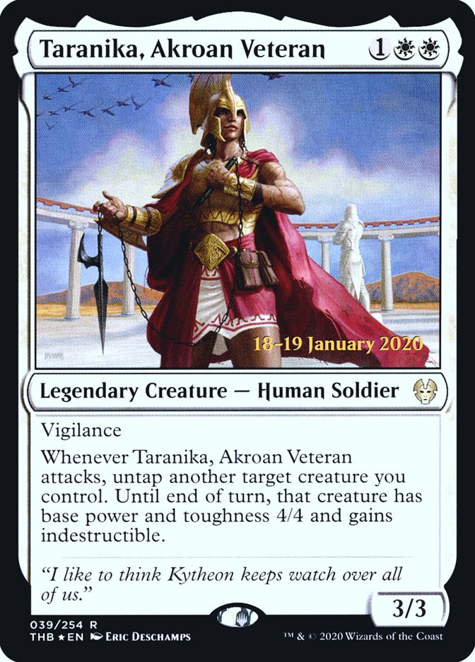 Taranika, Akroan Veteran [Theros Beyond Death Prerelease Promos] | GrognardGamesBatavia