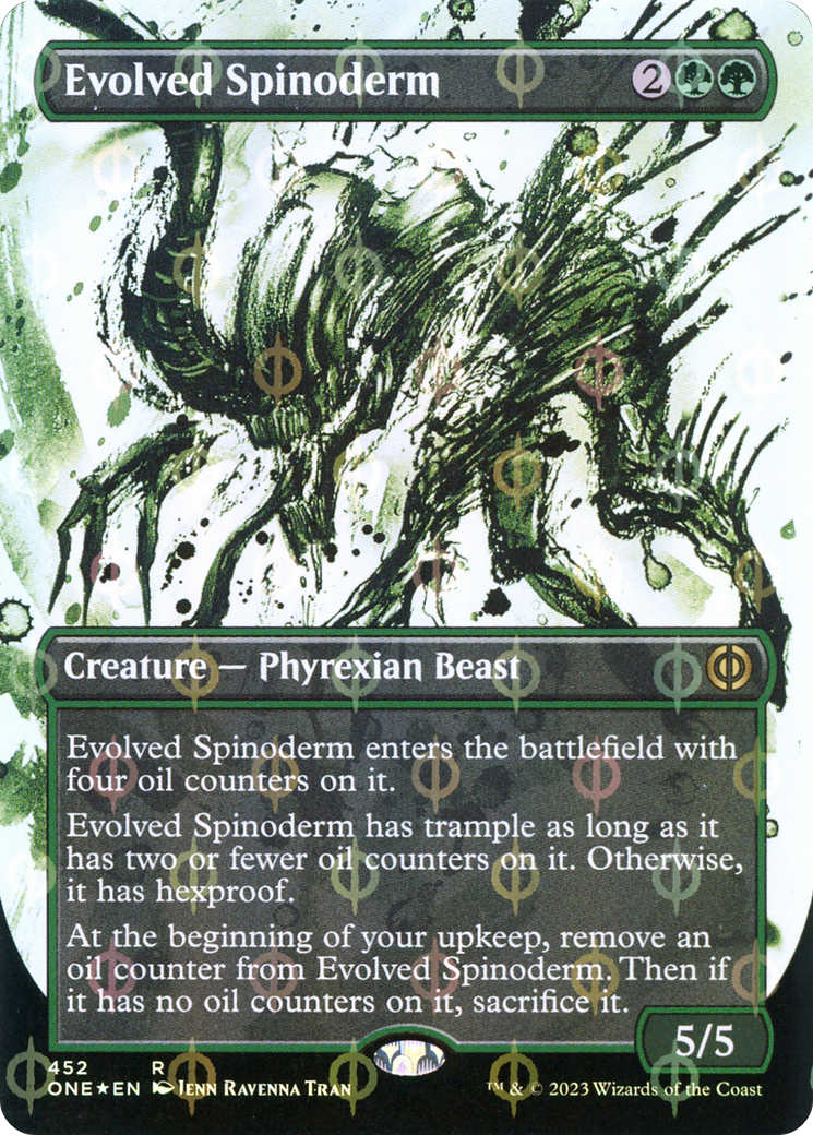 Evolved Spinoderm (Borderless Ichor Step-and-Compleat Foil) [Phyrexia: All Will Be One] | GrognardGamesBatavia