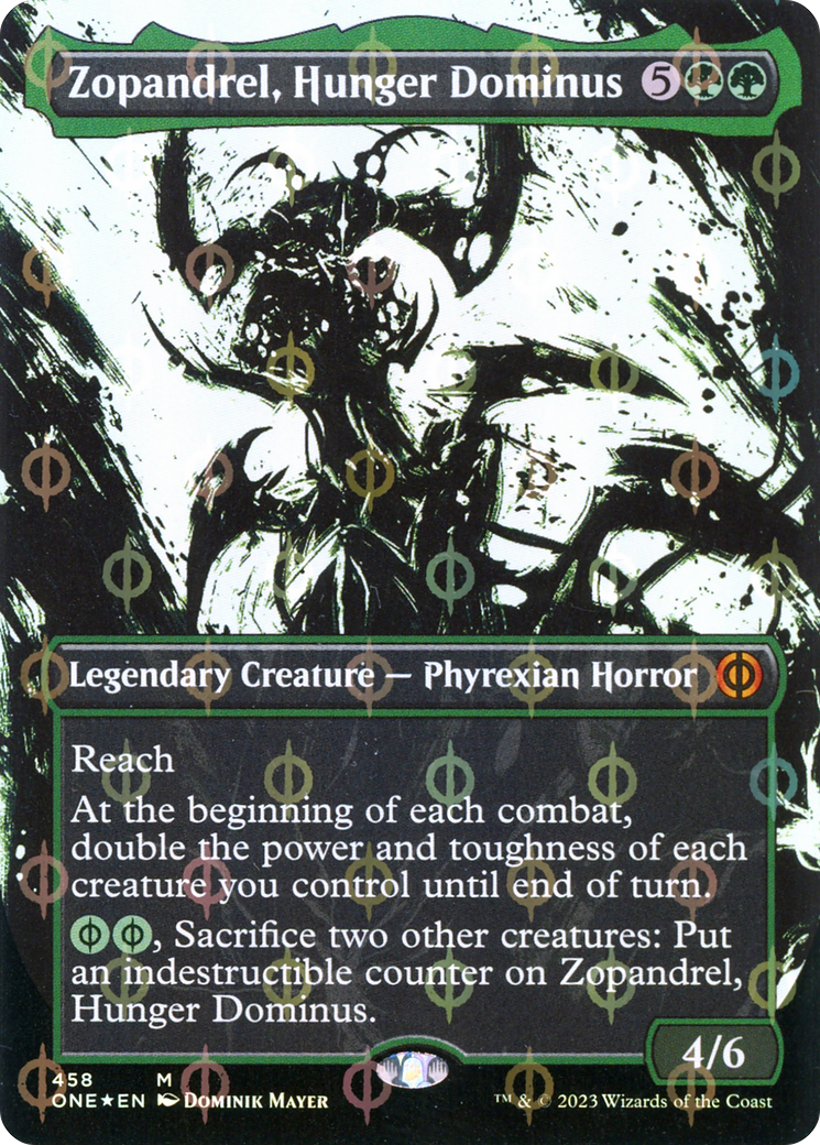 Zopandrel, Hunger Dominus (Borderless Ichor Step-and-Compleat Foil) [Phyrexia: All Will Be One] | GrognardGamesBatavia