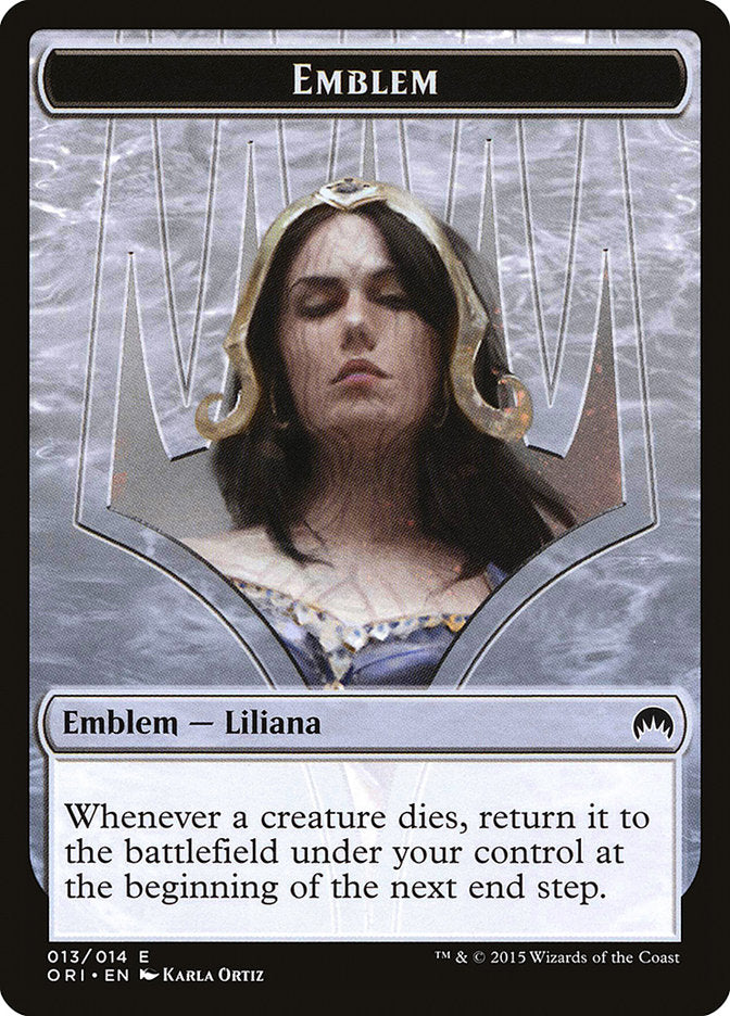 Liliana, Defiant Necromancer Emblem [Magic Origins Tokens] | GrognardGamesBatavia