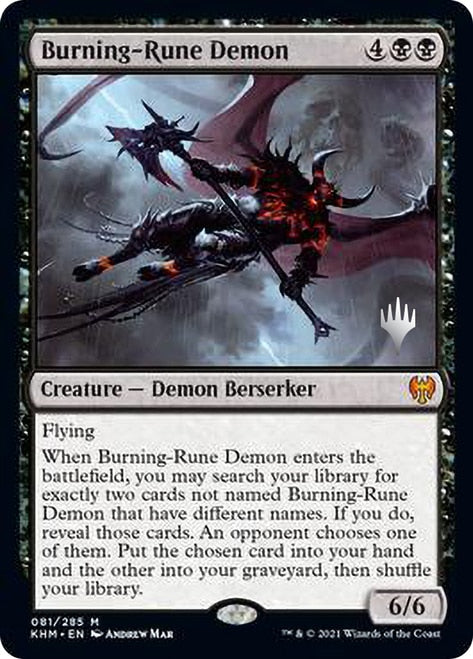 Burning-Rune Demon (Promo Pack) [Kaldheim Promos] | GrognardGamesBatavia