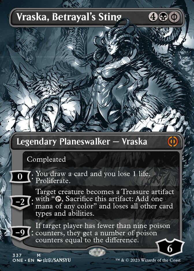 Vraska, Betrayal's Sting (Borderless Manga) [Phyrexia: All Will Be One] | GrognardGamesBatavia