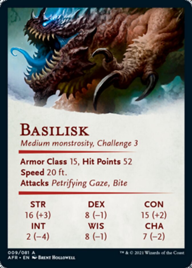 Basilisk Art Card [Dungeons & Dragons: Adventures in the Forgotten Realms Art Series] | GrognardGamesBatavia